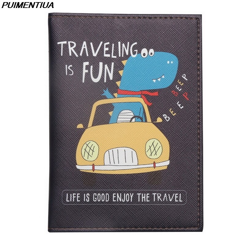 PUIMENTIUA Have A Trip Passport Holders Unisex Travel Passport Cover Bag Pvc Leather 3D Cover On The Passport Travel