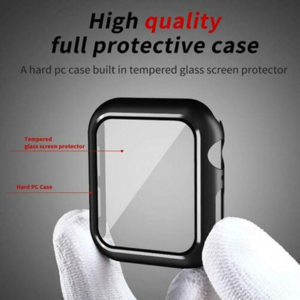 Bumper Voor Apple Watch Serie 6 Se 5 4 3 Pc Case Voor Iwatch Dunne Protector Plastic Black Frame 40 44 38 42 Mm Case Band