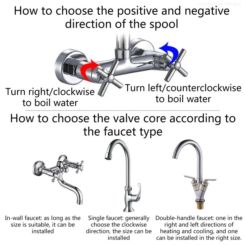 Brass Ceramic Cartridge Inner Faucet for Valve Faucet Cartridge 20 Teeth Replacement Tap Valves for Bathroom Kitche