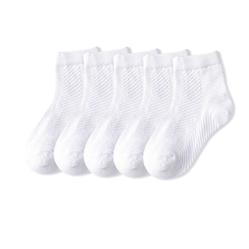 5 paia/lotto bambini accoglienti morbidi calzini in cotone a rete traspirante solido per 1-12Y Boy Girl Baby Teen Summer Kids abbigliamento accessori: 2-3T / Blu