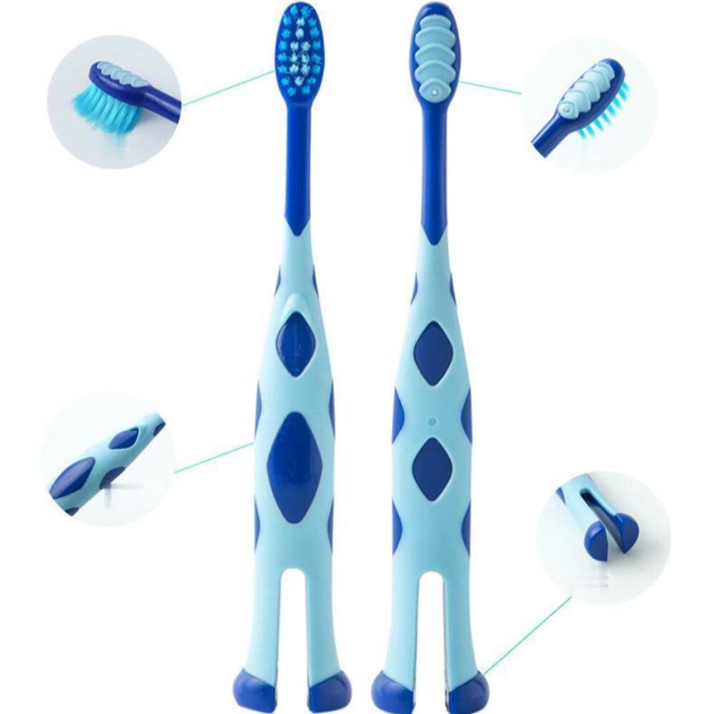 Cepillo de dientes con dibujos para bebé, niña y niño, conjunto de pelo suave de silicona, bonito, para cepillado de dientes