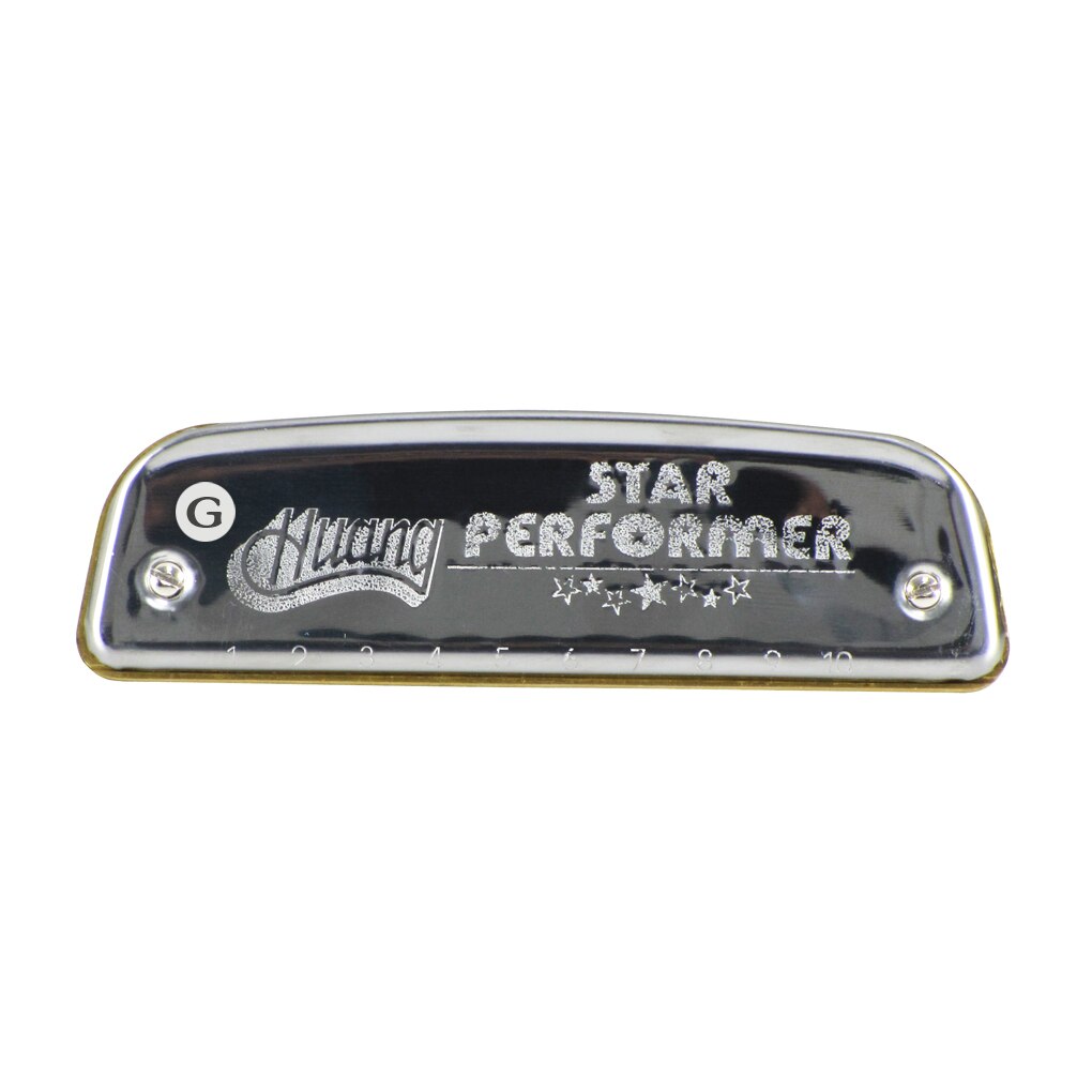 Huang Harmonica Diatonic Blues G Key 10 Holes Harp Mouth Organ with Case