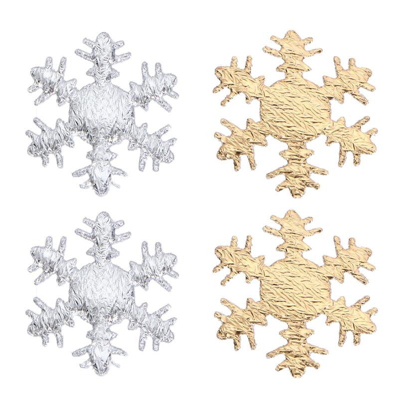 200Pcs Snowflake 3D Stof Confetti Gouden Zilveren Christmas Party Decoratie Diy Opknoping Hanger Ornament