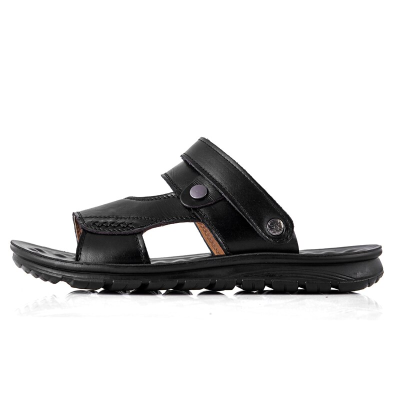 Couro size sandale calzature su praia pantofole comfort estive slip large luxury homme vietnam scarpa sandalo gladiatore sandali s: black / 44