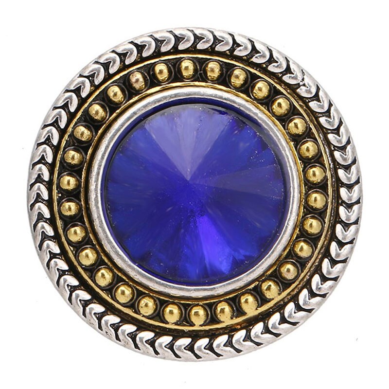 KZ3574 golden round beauty rhinestone colorful 18MM snap buttons fit DIY 18MM snap bracelet snap jewelry