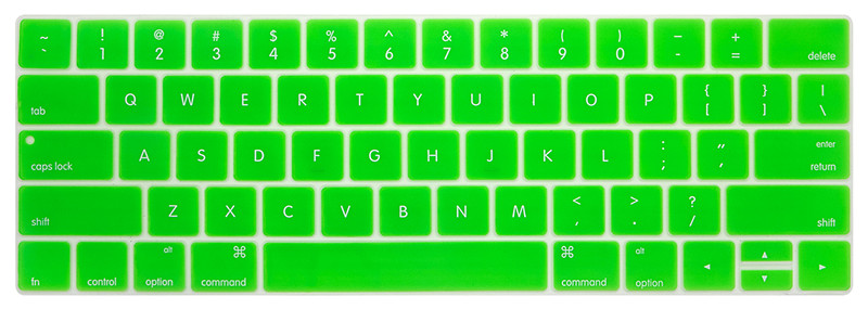 Keyboard Cover for MacBook Pro with Touch Bar 13" or 15" (A2159 A1989 A1990 A1706 A1707) Silicone Skin: green