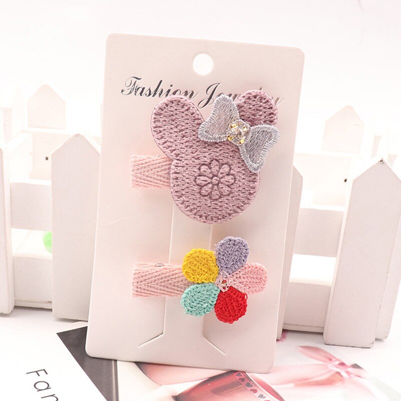 2 Pcs/set Lovely Princess Flower Baby Hair Clips Hairband Cute Cartoon Baby Girl Hair Clip Hair Accessories Barrettes Haarband: Style N