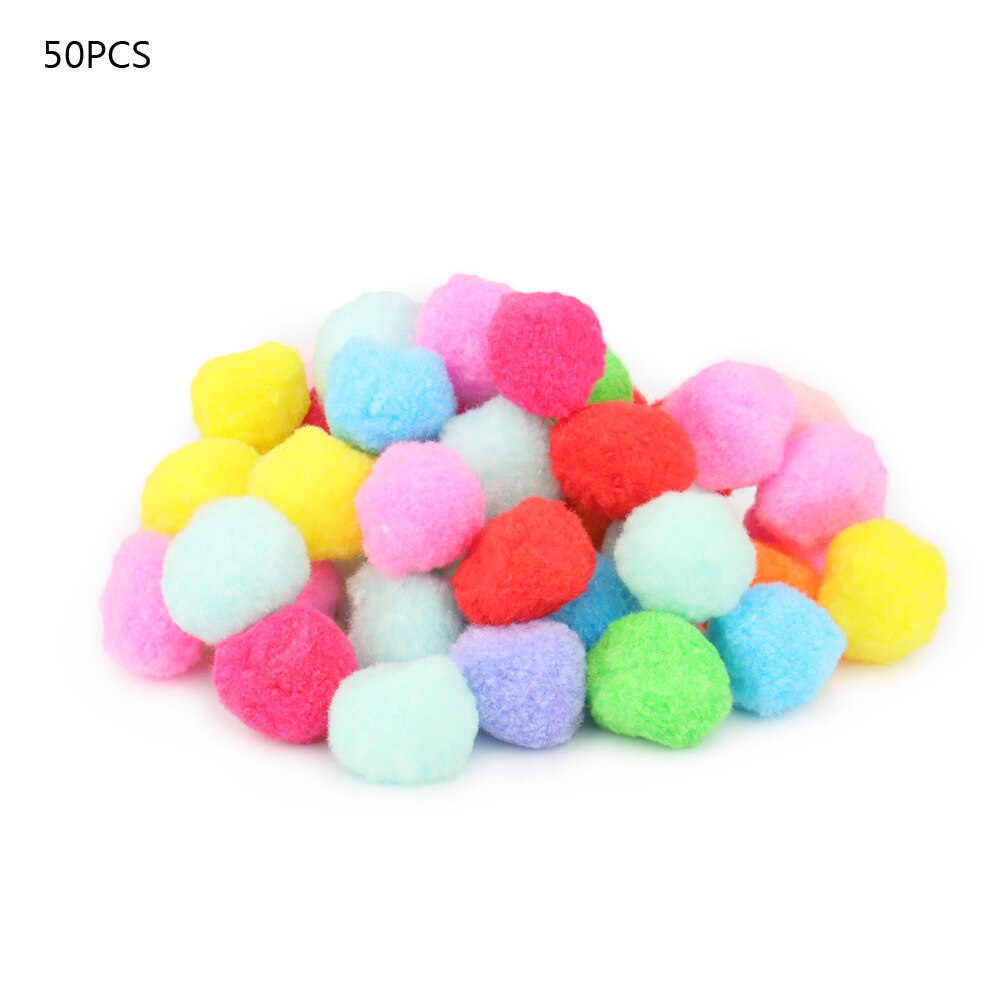 Soft Ball Cat Toys Mix Color Fuzzy Pet Ball Toy Cat Teaser Interactive Balls Toys For Kitten: 50pcs