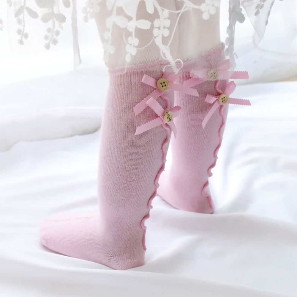 Coton bébé genou chaussettes hautes bébé bébé arcs volants longues chaussettes enfant en bas âge princesse filles chaussette pour 0-3Y