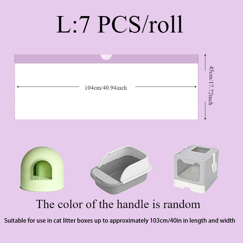 1/2/3Rolls Disposable Cat Litter Bags Disposable Pet Waste Bag with Drawstring Quick Clean Portable Cat Litter Box Liners Bags: L / Dark Khaki