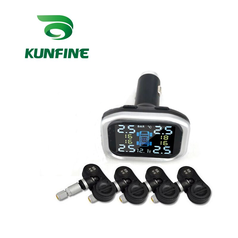 Smart Car TPMS Tire Pressure Monitoring System cigarette lighter Digital LCD Display Auto Security Alarm Systems Tyre Pressure