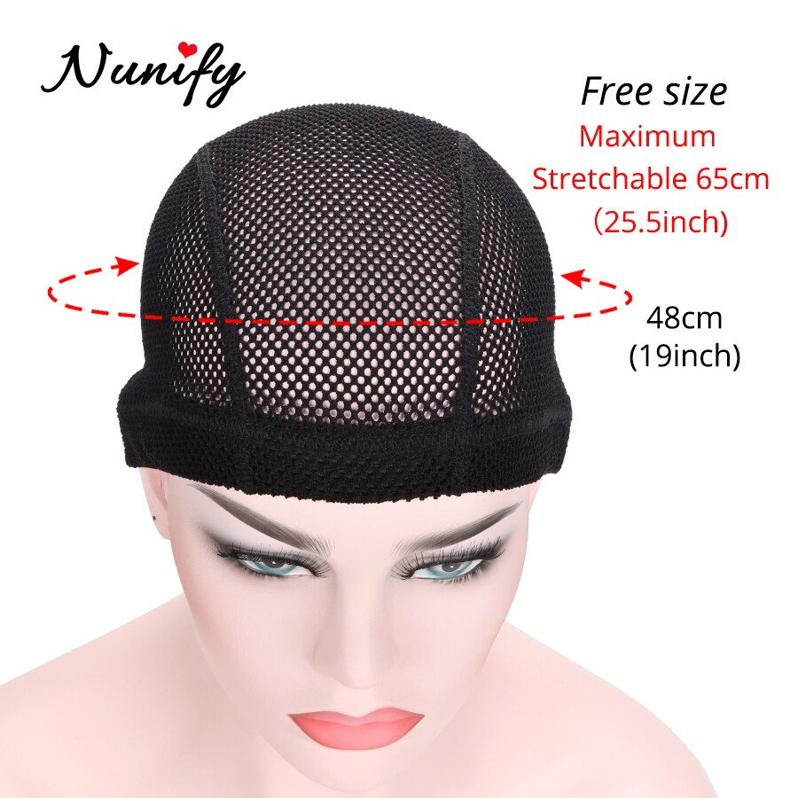 Nunify – bonnet de perruque tressé au Crochet à grand trou, pour la fabrication de perruques, filet de cheveux respirant, bonnet en maille, bonnets dôme en Spandex, taille libre, extensible
