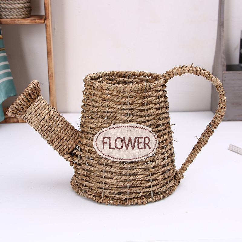 Rattan Weaving Flower Basket Woven for Home Garden Wedding Decoration K888: teapot