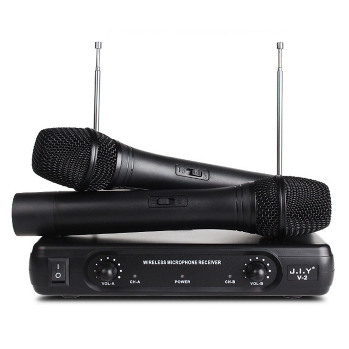 Dual Wireless Microphone System Cordless Microphone Speaker Handheld Microphone Karaoke Mic Music Player: Default Title