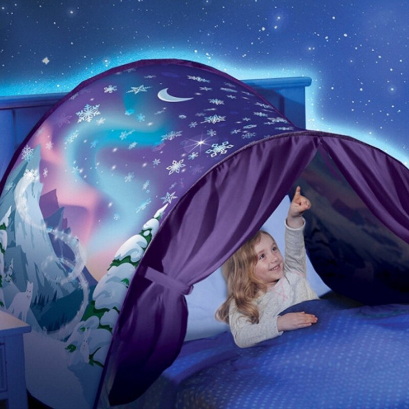 Children Fantasy Dream Tents Dinosaur Island Space Foldable Bed Tents Camping Hiking Christmas with led lights