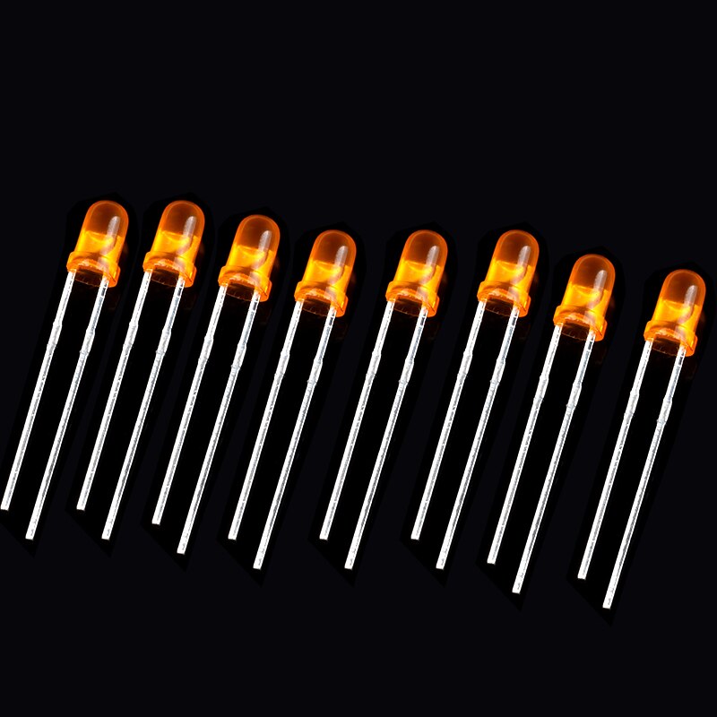3MM LED Diode Light DIY Assorted Kit , Lamp Emitting Diode Led Light Electronic Components red orange yellow green blue white: 3MM orange