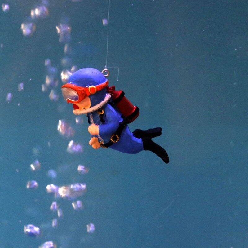 A9LB Aquarium Resin Ornaments Floating Diver Decorations Betta Fish Tank Accessories Landscape Decor 2.55x1.18x1.37 Inches