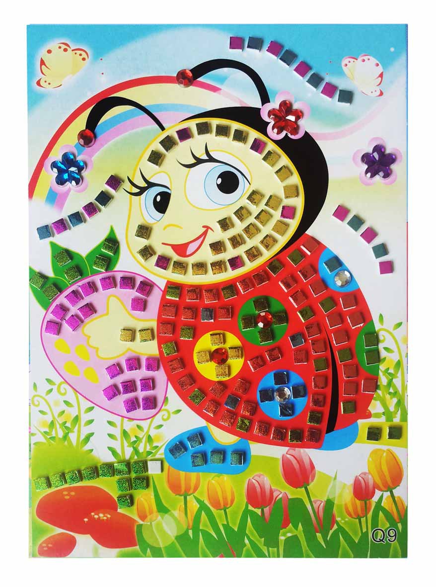 12 stk / lot mosaik klistermærker puslespil glitter eva børnehave baby diy kunst håndværk kit førskolebørn pædagogisk legetøj