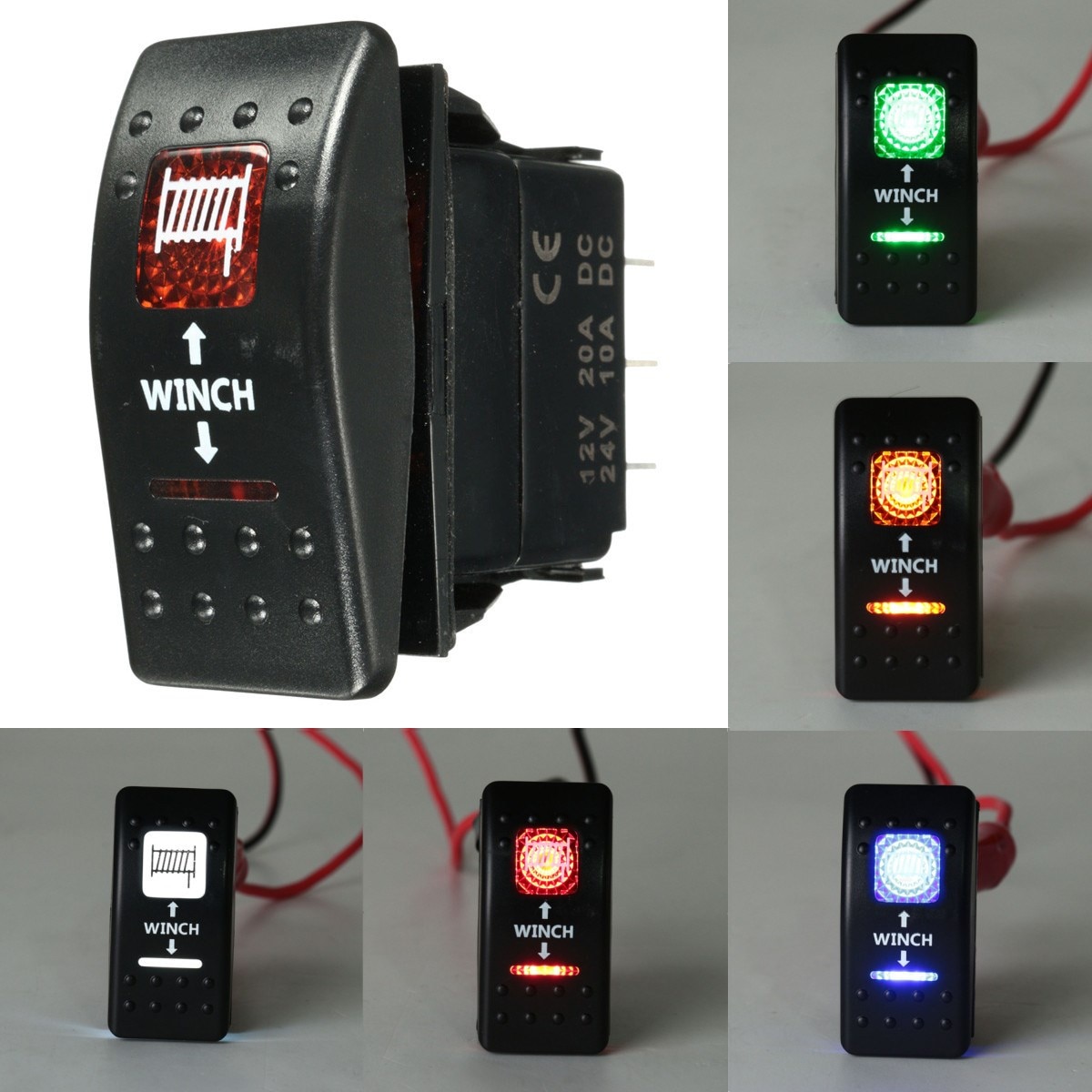 12V 24V Auto Boot LED Rocker Switch Lier In Lier Out Dual LED Licht Blauw Rood Oranje Groen wit 7pins