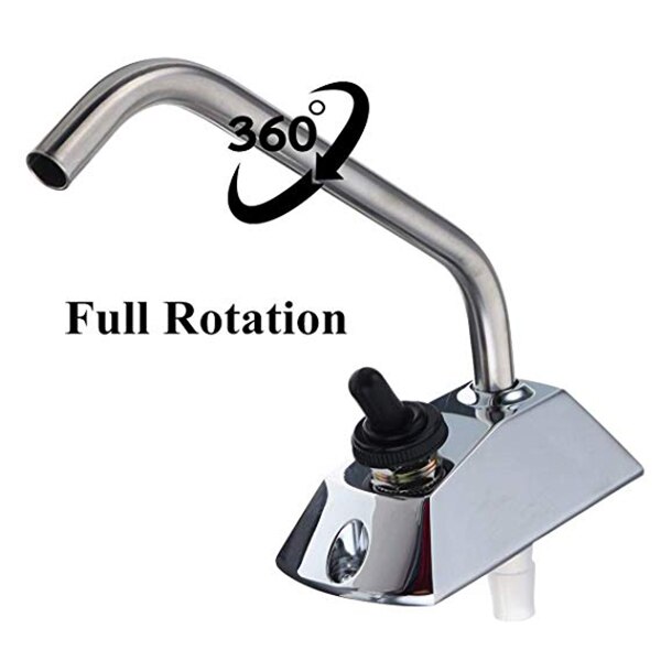 12V Full 360 Degree Galley Rotation Tap With Switch For Caravan Boat Motorhome RV Accessories