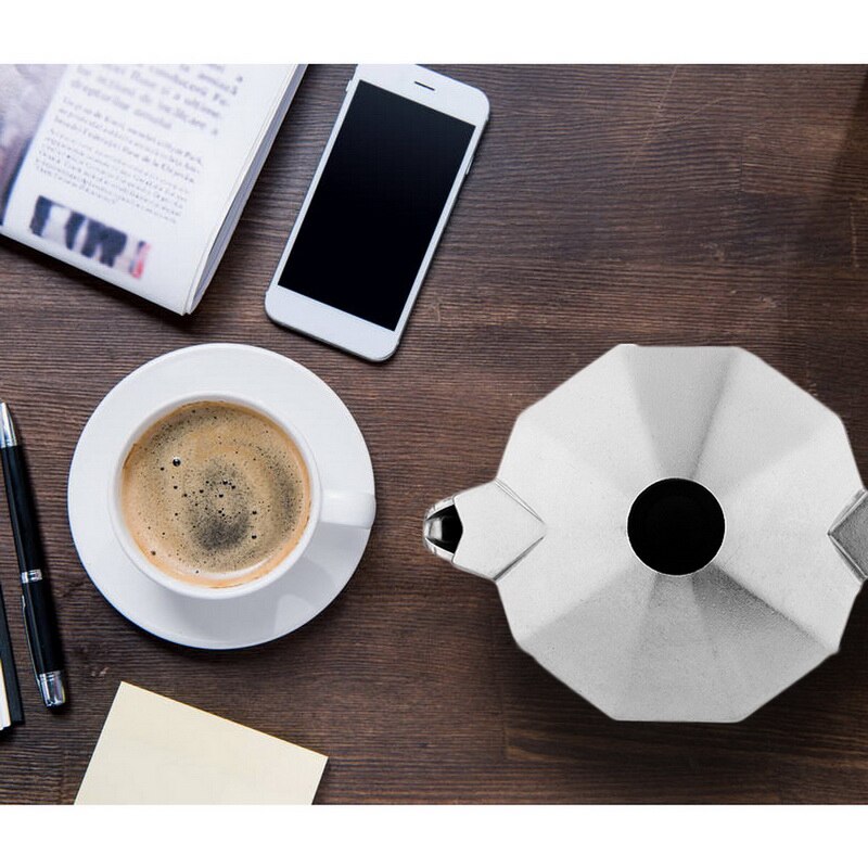 Aluminum Coffee Maker Durable Moka Cafeteira Expresso Percolator Pot Practical Moka Coffee Pot 50/100/150/300/450/600ml^^