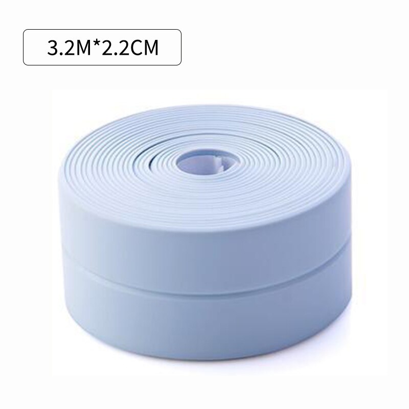 Bathroom Stickers Shower Sink Bath Sealing Strip Tape White PVC Self adhesive Waterproof Wall Sticker for Bathroom Kitchen: 2.2cm blue
