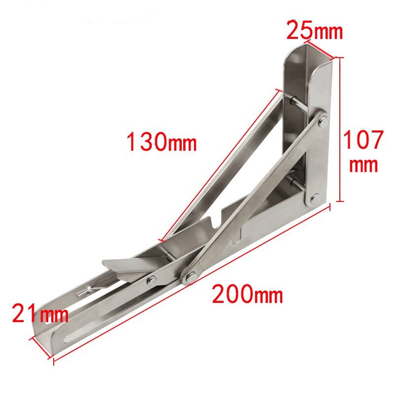 Edelstahl dreieck schindel klapp billy halterung drei falten frühling halterung rechts winkel laminierte platte beweglichen Regal: Silber / 300MM