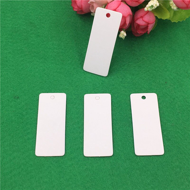 Etiquettes en papier Kraft blanc carré | Étiquette en carton, carré blanc, à suspendre, pour la fête des mères, oeillet, étiquette de prix, 200 pièces/lot