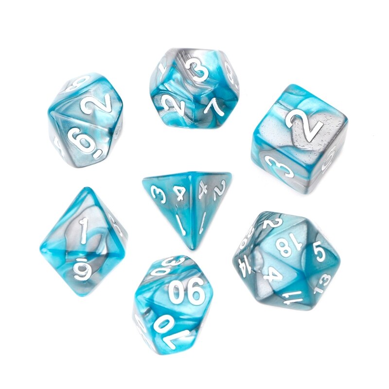 7 dés polyédriques en acrylique, pour jeu de société TRPG H4GF