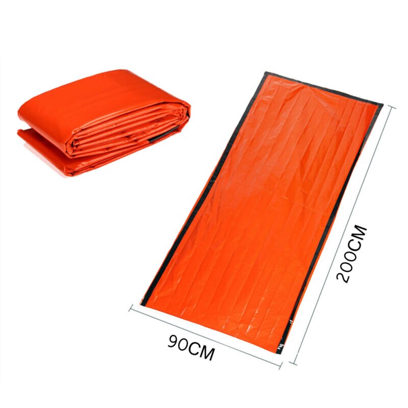 Praktische Faltbare Folie Thermische Raum Erste Hilfe Notfall Überleben Schlafsack Decke Wandern Camping Outdoor Sport Getriebe Orange