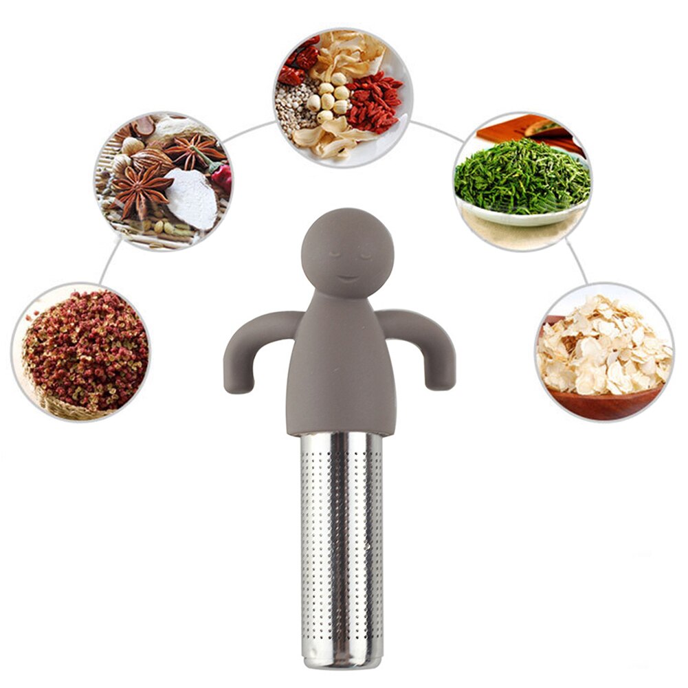 Silicone Tea Strainer Interesting Life Partner Cute Mister Teapot Little Man People Tea Infuser Filter Brewing Making Teapot