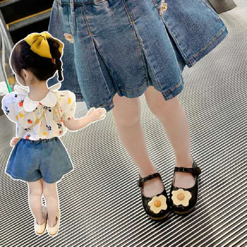 Pantalones cortos con Falda vaquera para niñas, ropa infantil de 3 a 8 años, novedad de verano,