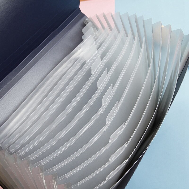 3Pc Pocket Expanding File Folder with Pockets Plastic Accordion File Organizer with Tab Stickers for Document Paperwork