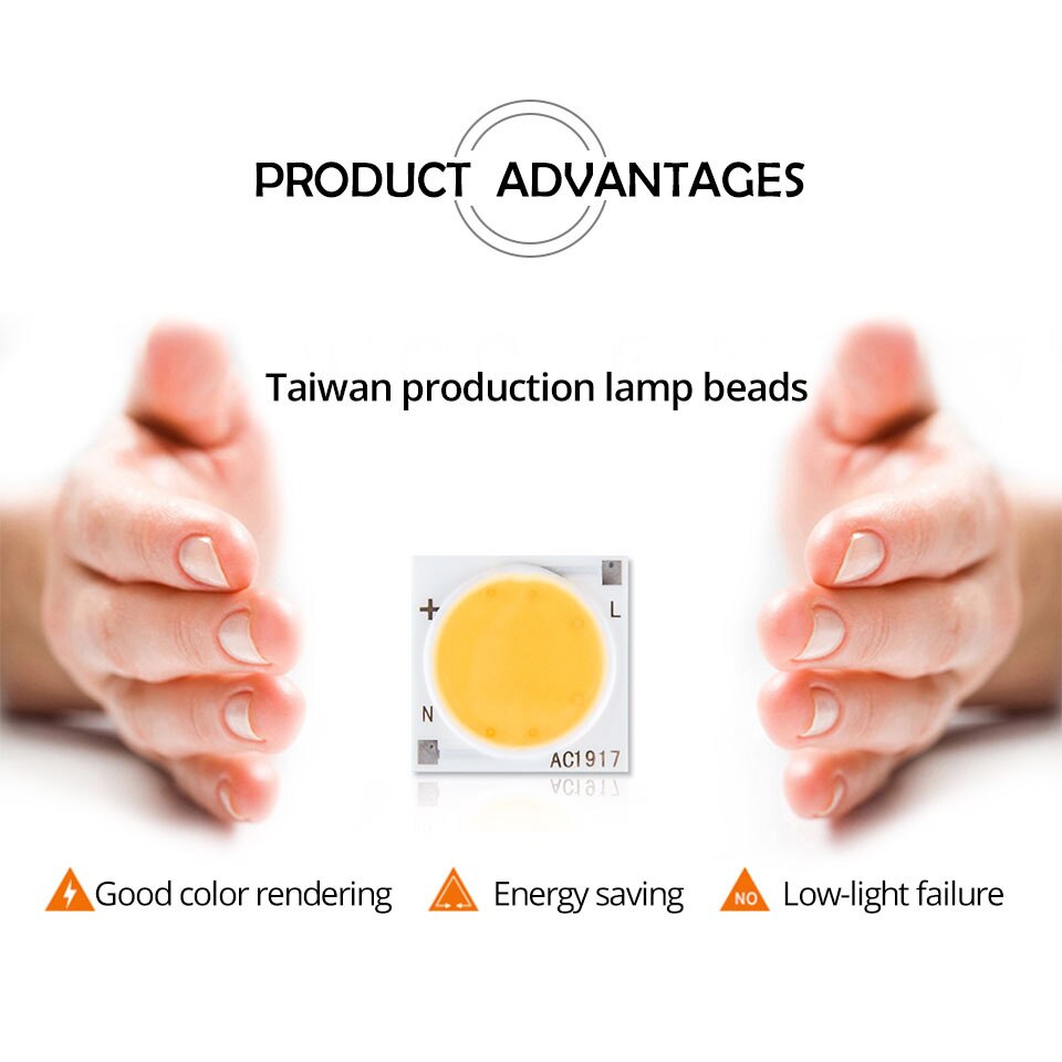 220 Volt Led Chip 220v Ceramics Cob LED Matrix Lights Diode Array High Power Lamp 3W 5W 7W 9W 20W 30W Smart IC No Need Driver