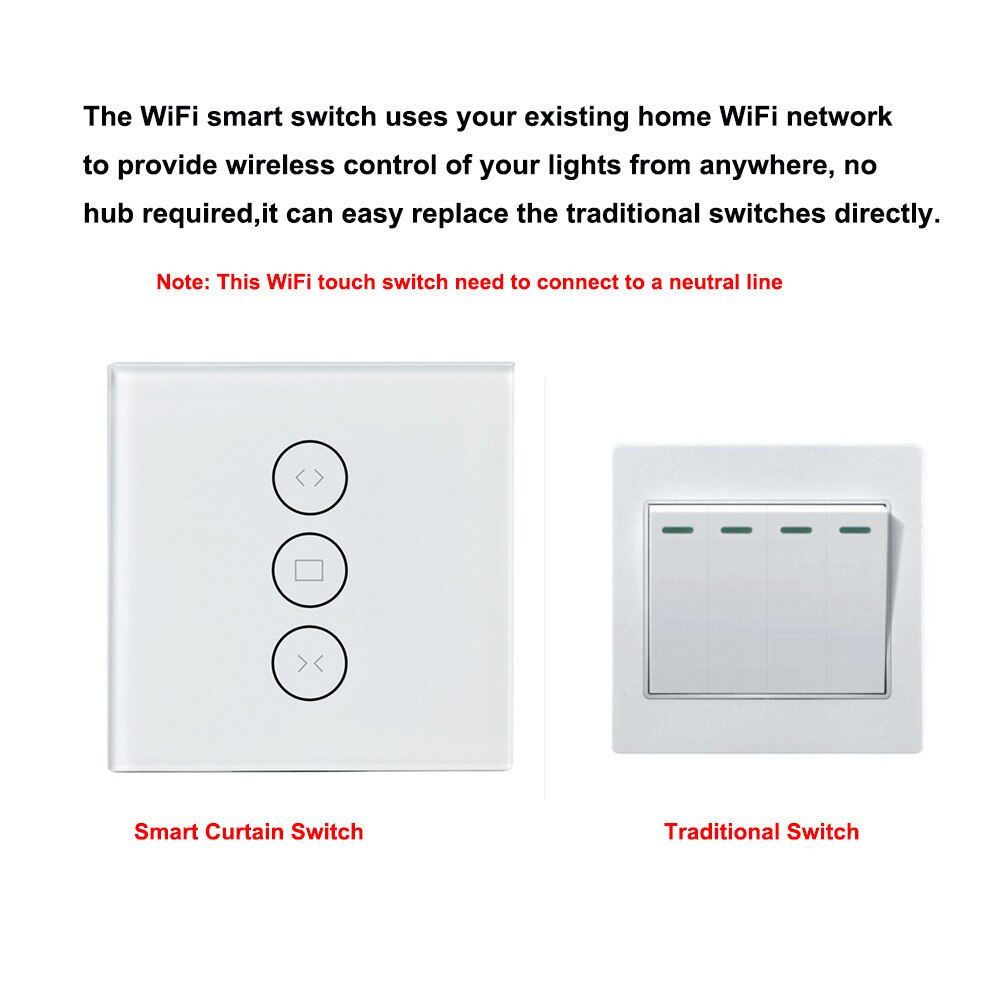 Voice Control Switch Smart Life Wi-Fi Switch Remote Control Touch Panel Control Voice Control Timing Fuction for Android iOS