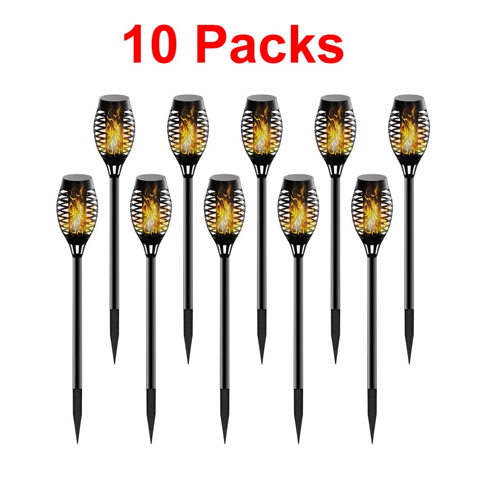 LITOM 12 LED Outdoor Solar Path Torches Lights IP65 Waterproof Dancing Flame Garden Lights Landscape Decoration for Patio Garden: Forest Green