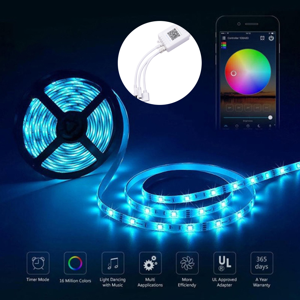 LED Strip Light IR Remote Wireless Controller Kit 1 to 2 LED Controler Box 24 Keys IR Remote Controller for RGB LED Lights Strip