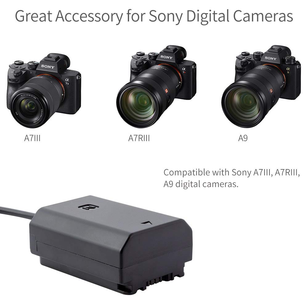 NP-FZ100 Dummy Battery DC Power AC Adapter for Sony Alpha 7 9 II A6600 A7 III A7R III IV ILCE-7M3K 7RM4 7RM3 9M2 A9 II Camera