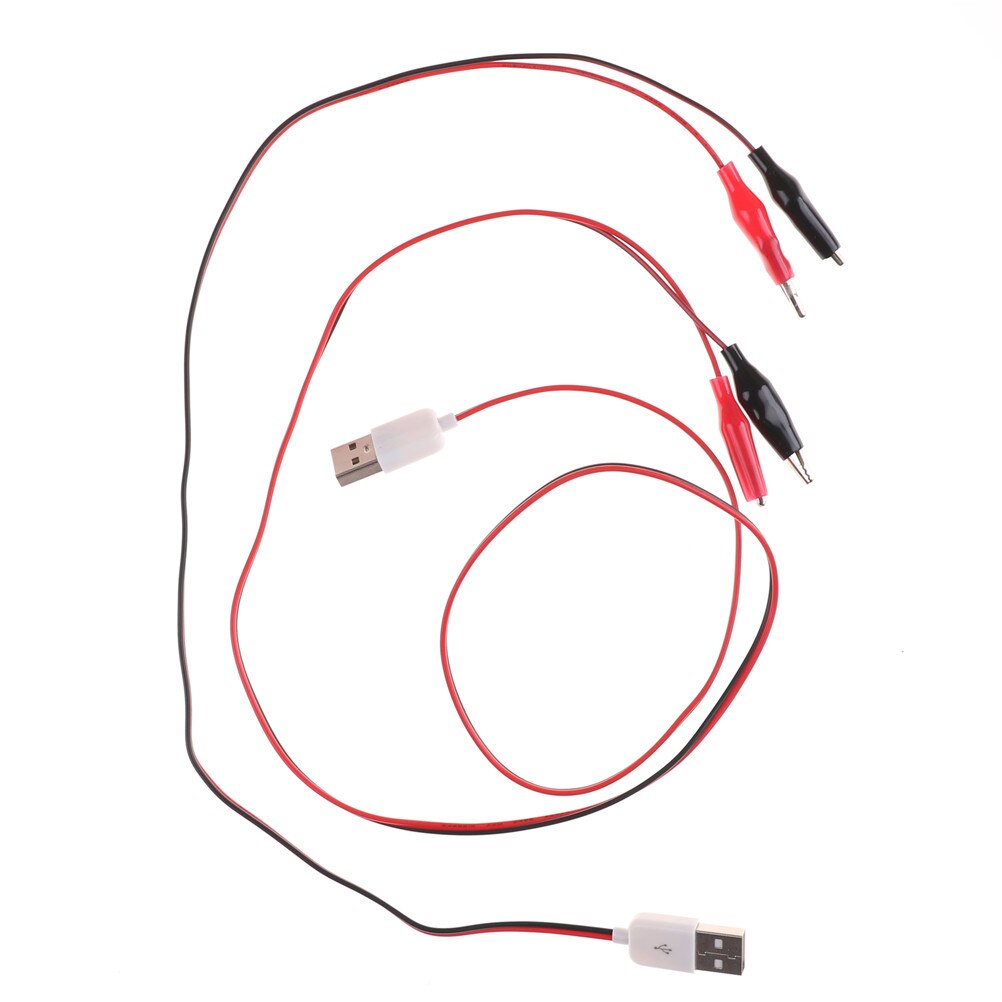 Pinzas de cocodrilo con alambre 50cm/75cm USB macho adaptador de conector de alimentación de prueba de Cable lleva cocodrilo pinza Cocodrilo, pinza de prueba para cobre