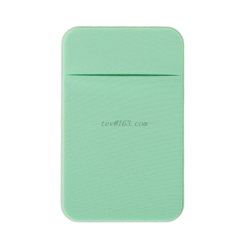 Mobiele Telefoon Credit Card Wallet Holder Pocket Stick-On Lijm Elastische Tool: Light Green