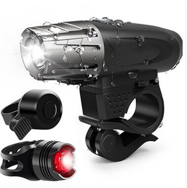 Light Flashlight Powerful Headlight On The Bike Front Usb For Bicycle Rechargeable Lamp Mount Led Stroboscopes Great: Set 4