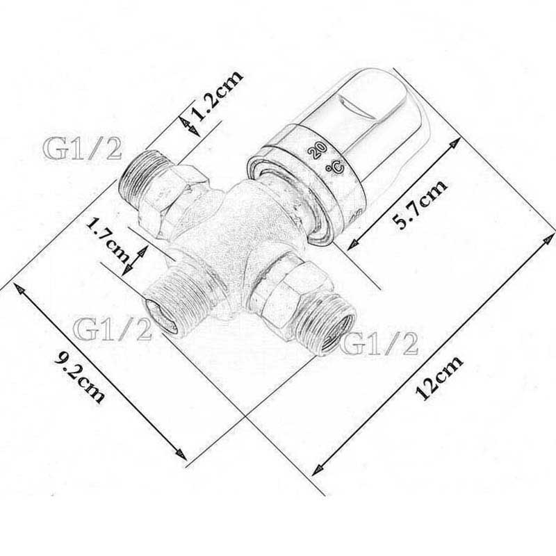 Thermostatic Brass Mixer Valve Brass Cartridge Mixer Valve Cold Water Temperature Control Mixer Bathroom Accessories