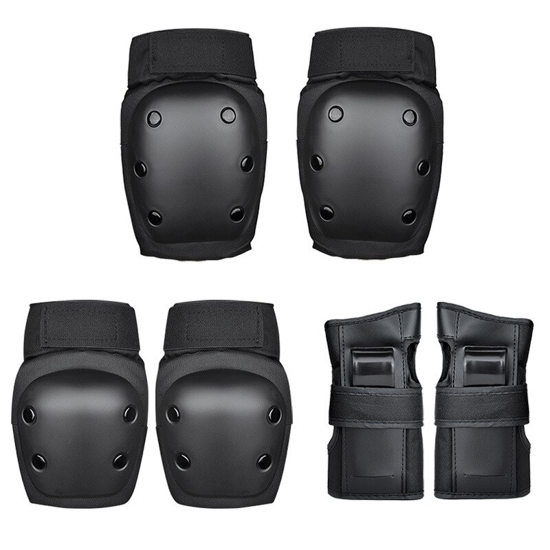 Set van 6 kniebeschermers, elleboogbeschermers, polsbeschermers en beschermende uitrusting voor skateboarden, inline skaten, bmx fietsen, sport-l