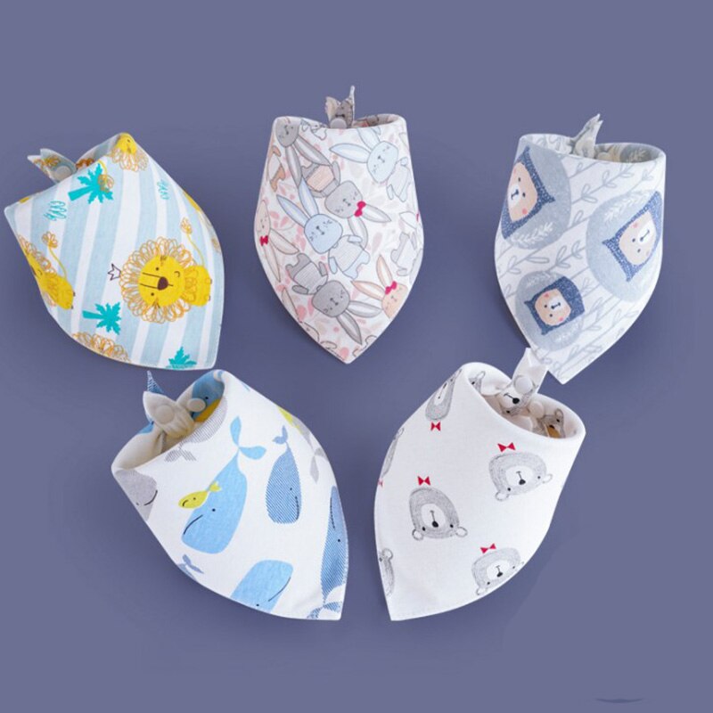 3 Stks/partij Slabbers Bandana Baby Speeksel Handdoek Voor Jongens En Meisjes Doek Print Animal Driehoek Katoenen Baby Sjaal: Paars