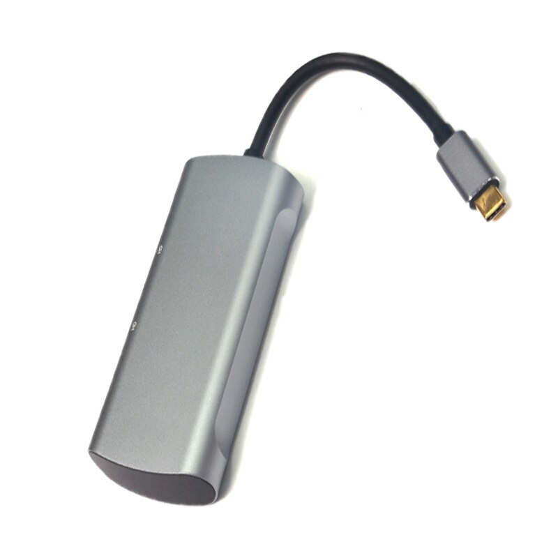 USB C to Dual HDMI Hub Adapter Type C to HDMI Docking Station Converter 4K@60Hz Displays Projection for Laptop