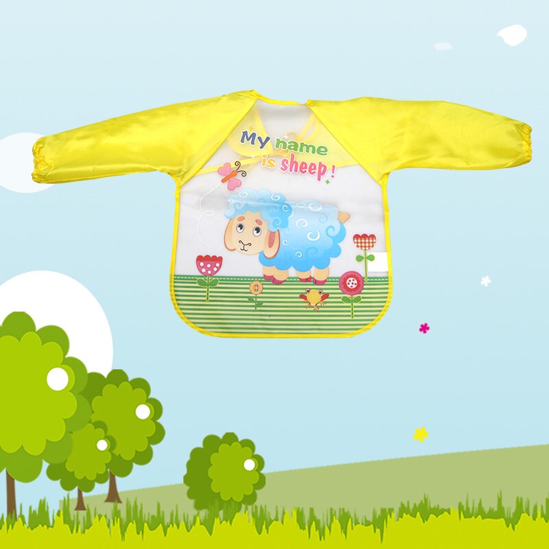 Karikatur Baby Lätzchen Bunte Lange Ärmel Schürze Wasserdichte Kleinkind Fütterung Lätzchen rülpsen Tücher freundlicher Malerei Kleidung Baby Lätzchen