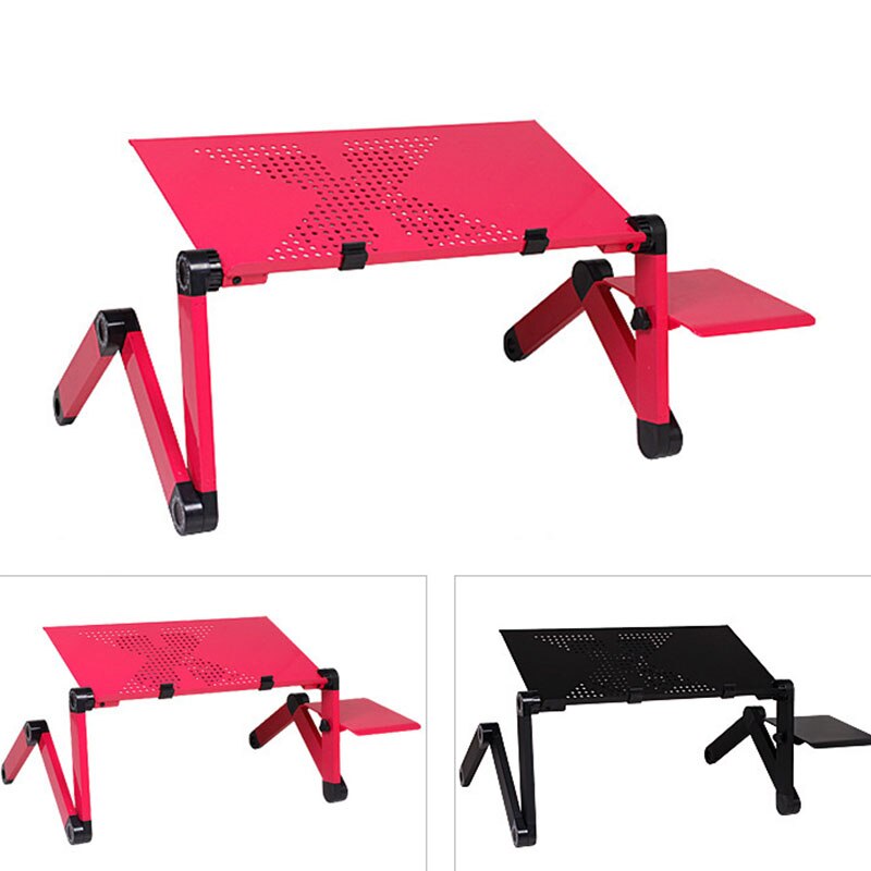 Cooling Metal Computer Desk Tray Adjustable Laptop Desk Portable Aluminum Alloy Notebook PC Desk Frame Desk Frame with Mouse Pad