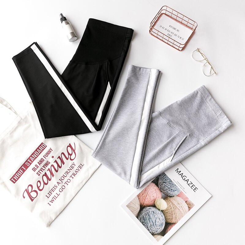 otoño primavera premamá Deporte Pantalones elásticos de la cintura del vientre Pantalones Casual ropa para mujeres embarazadas pantalones de embarazo