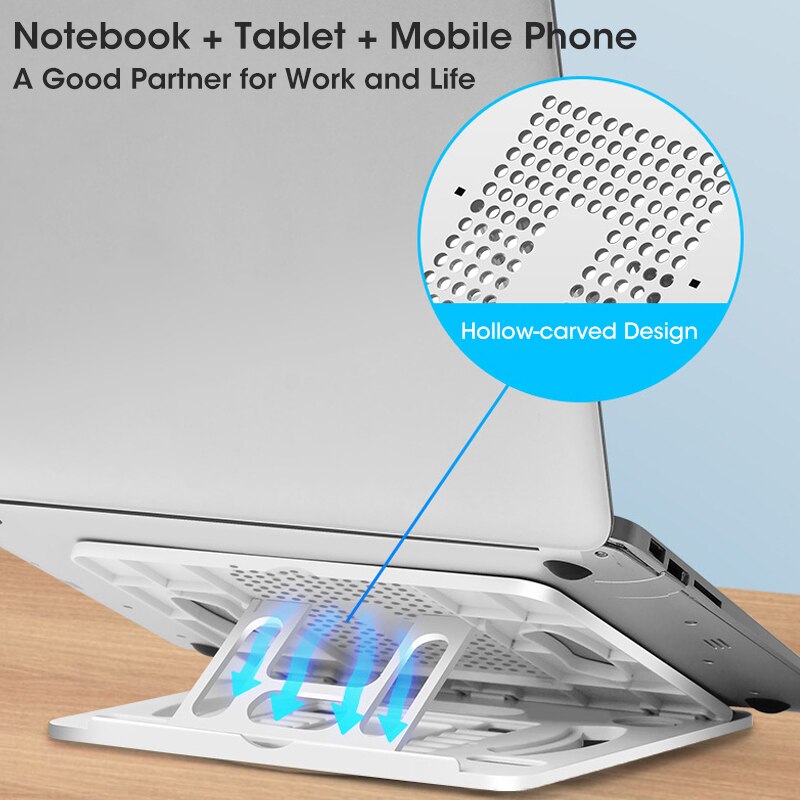 Portable Laptop Cooling Pad Plastic Suitable for 12-17 Inch Gaming Macbook Lenovo Laptop Adjustable Laptop Stand