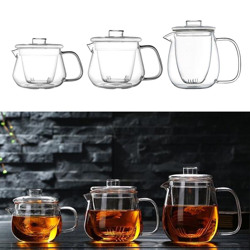 Kleine 300/450/550Ml Glazen Theepot Waterkoker Thee Maker Met Verwijderbare Zetgroep